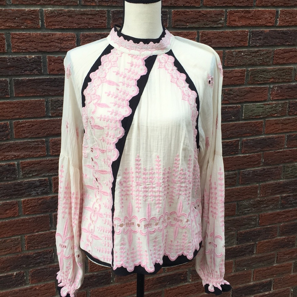 Free People Hobo Chic Eyelet Blouse